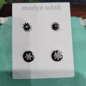 Marlyn Schiff Silver Flower Stud Set